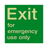Exit For Emergency Use Photoluminescent Sign | Safety-Label.co.uk