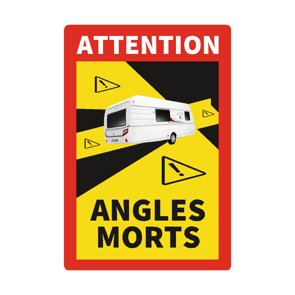 Blind Spot Angles Morts Caravan Trailer Sticker | Safety-Label.co.uk