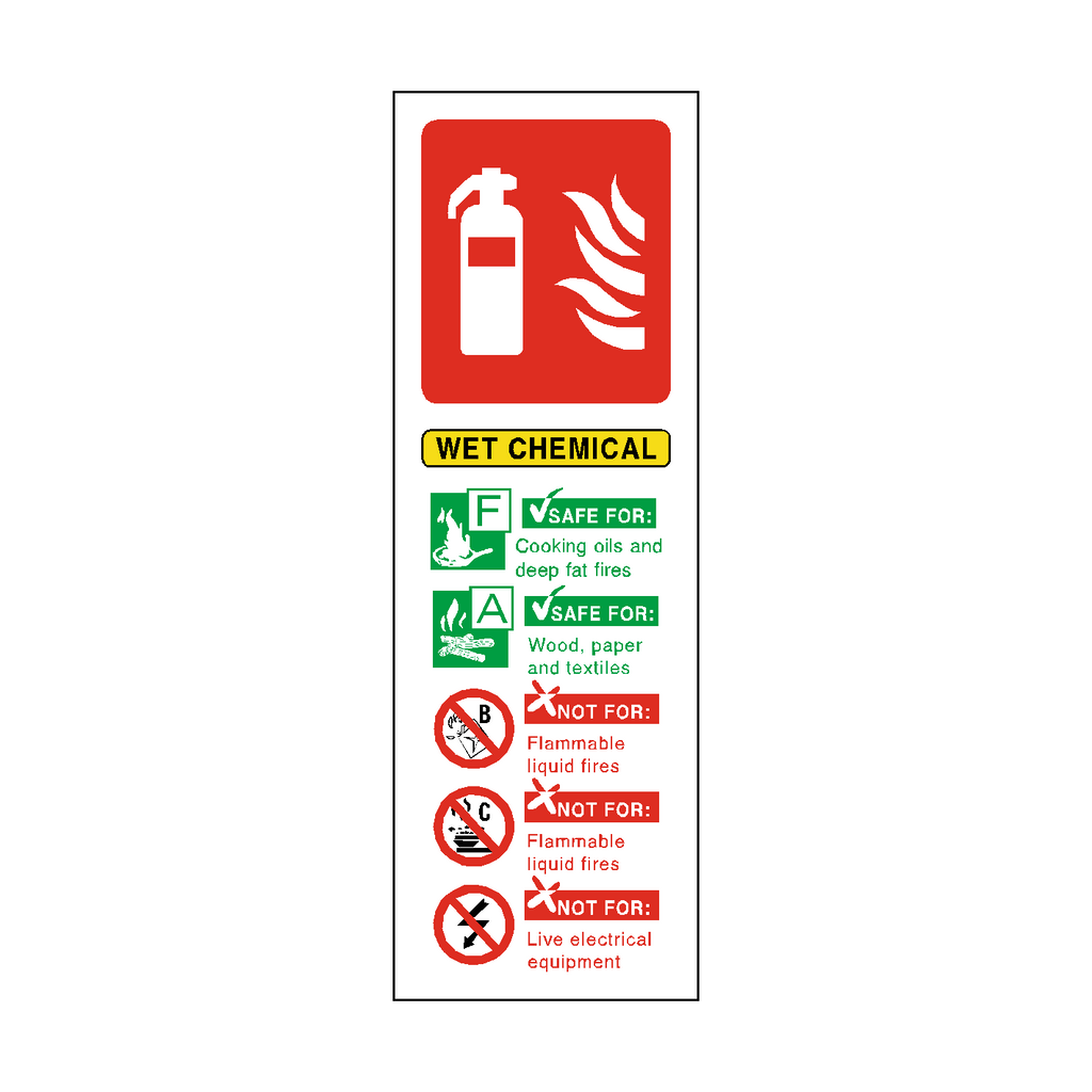 Wet Chemical Fire Extinguisher Sticker | Safety-Label.co.uk
