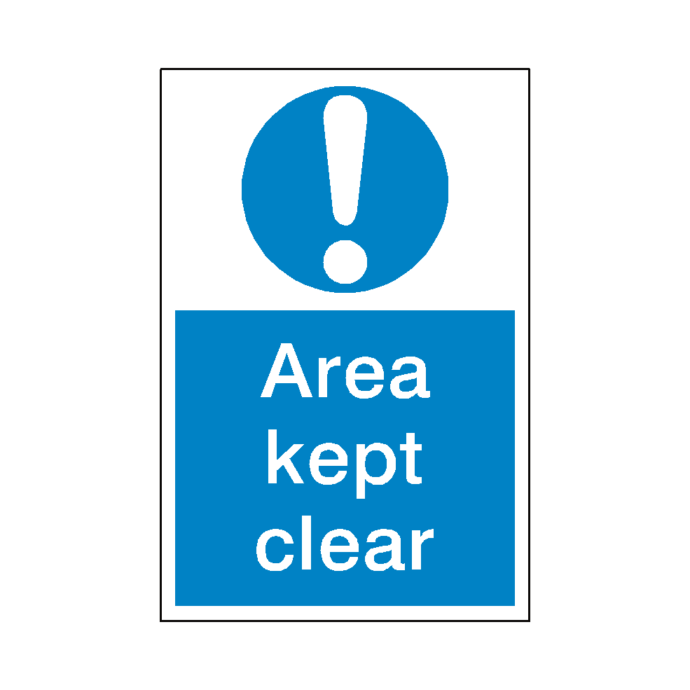 Area Kept Clear Mandatory Sticker | Safety-Label.co.uk
