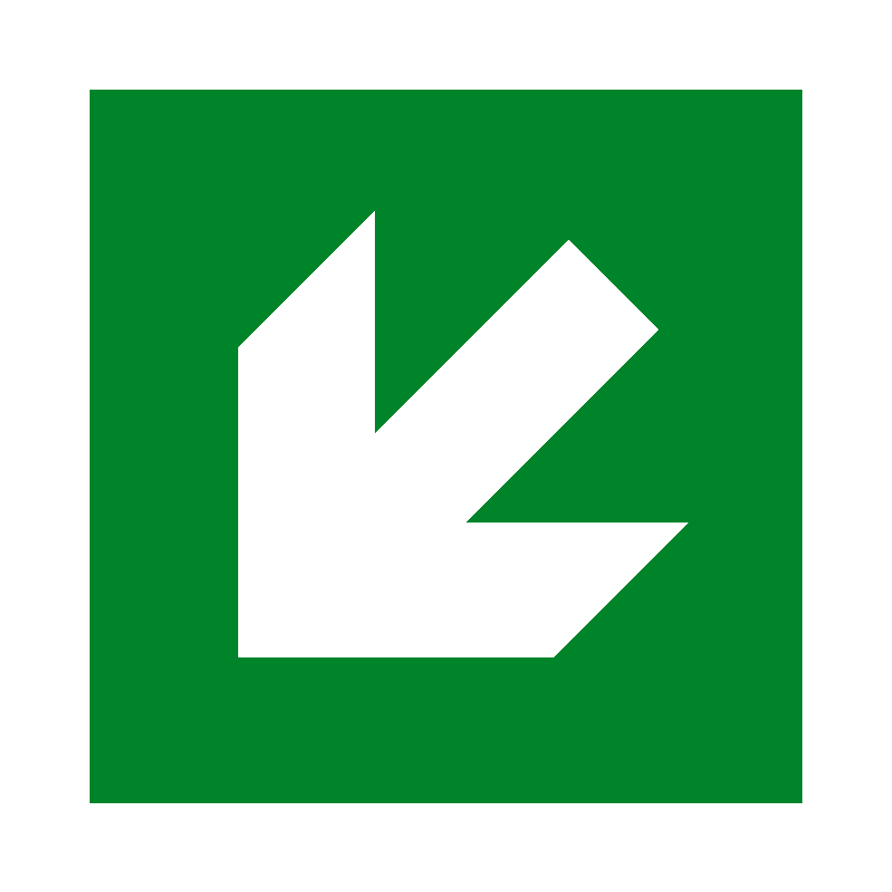 Arrow Down Left Sticker | Safety-Label.co.uk