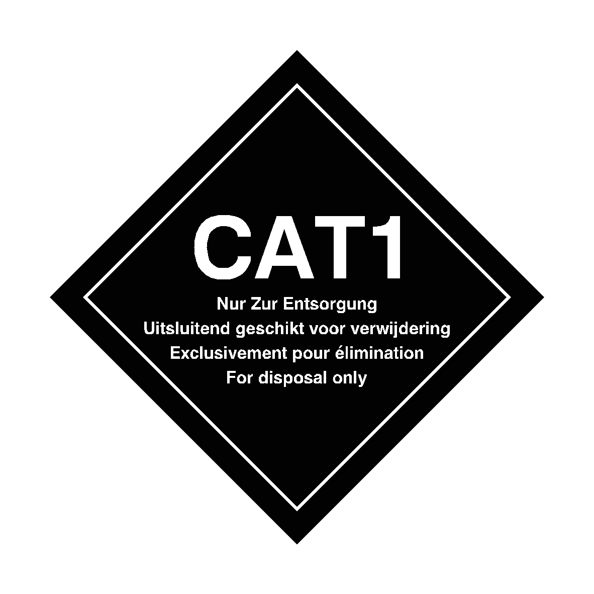 CAT1 For Disposal Only Vehicle Sticker | Safety-Label.co.uk