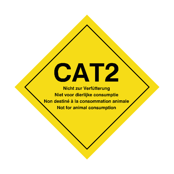 CAT2 Not For Animal Consumption Vehicle Sticker | Safety-Label.co.uk