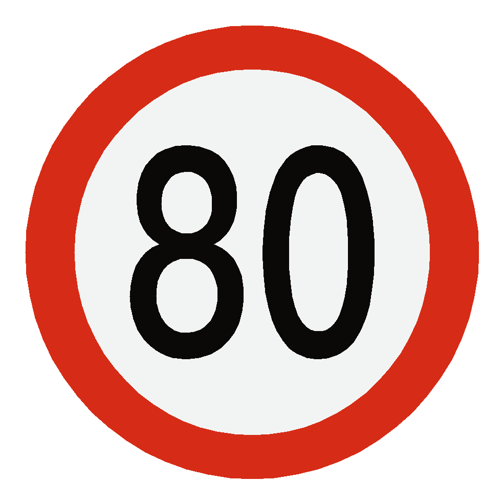 European 80 & 100 Kmh Speed Limit Sticker - Pack of 2 Stickers | Safety-Label.co.uk