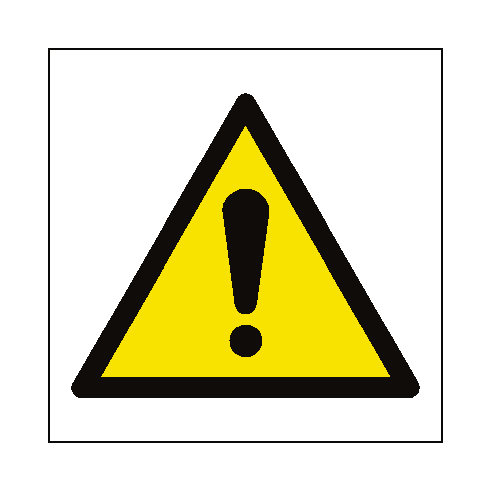 General Hazard Symbol Label - Pack of 9 | Safety-Label.co.uk