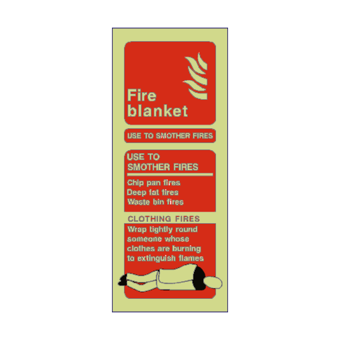 Fire Blanket Fire Extinguisher Photoluminescent Sign | Safety-Label.co.uk