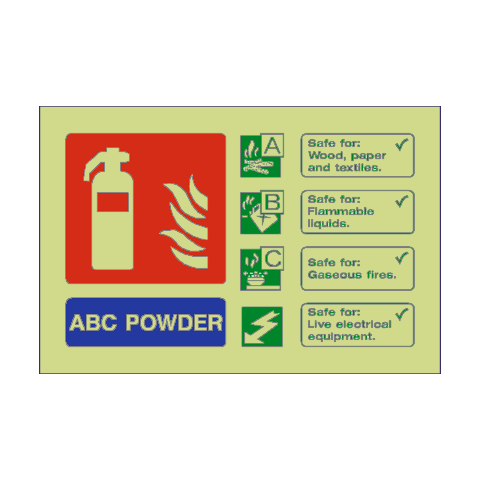 ABC Powder Extinguisher Photoluminescent Sign | Safety-Label.co.uk