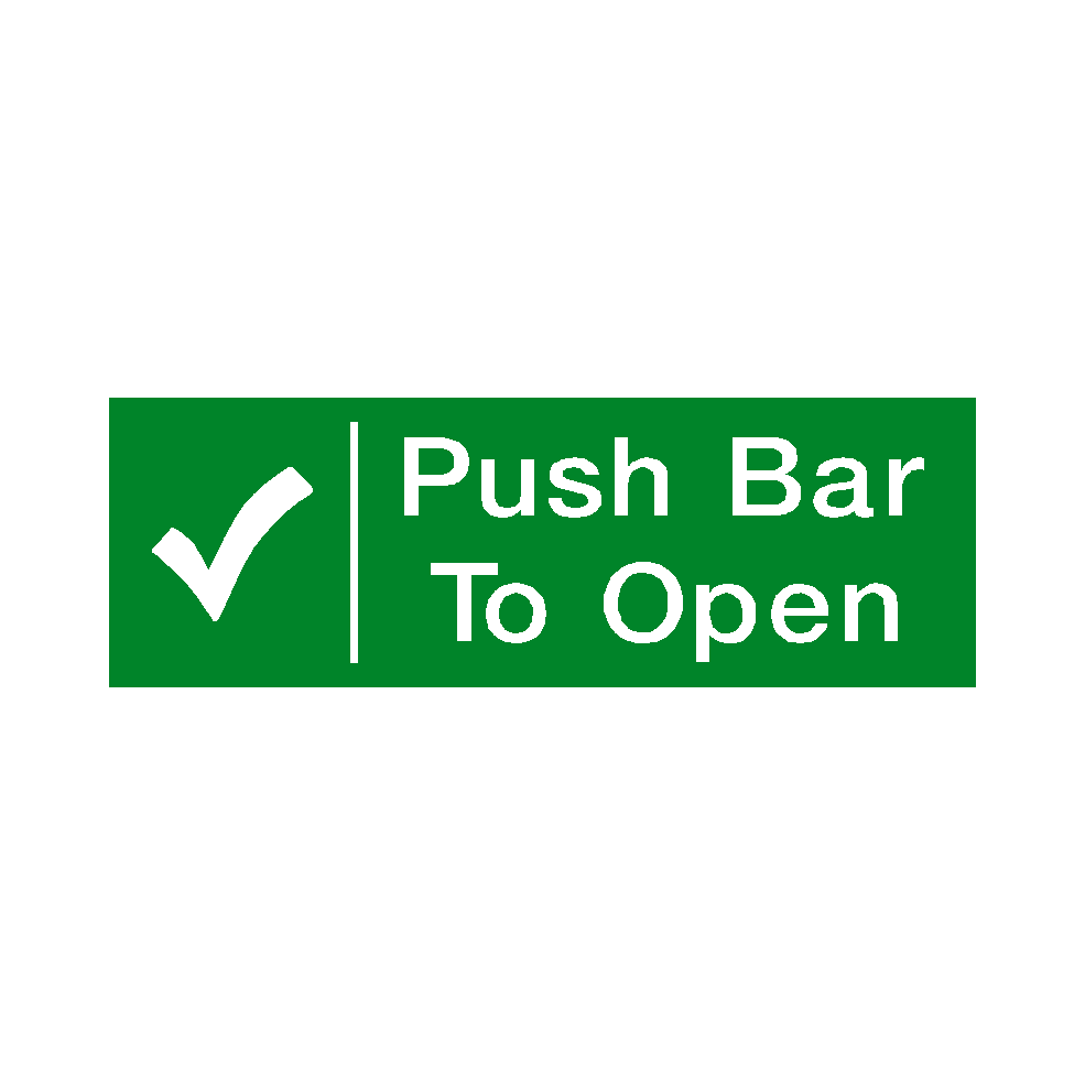 Push Bar To Open Sticker - Pack of 2 | Safety-Label.co.uk