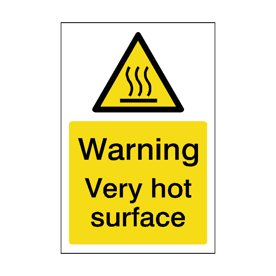 Very Hot Surface Hazard Sign