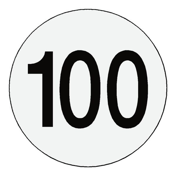 Reflective 100 Kph Speed Limit Sticker international | Safety-Label.co.uk