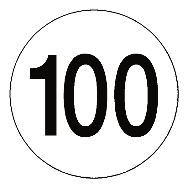 100 Kph Speed Limit Sticker International | Safety-Label.co.uk
