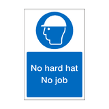 No Hard Hat No Job Sticker | Safety-Label.co.uk