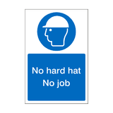 No Hard Hat No Job Sticker | Safety-Label.co.uk