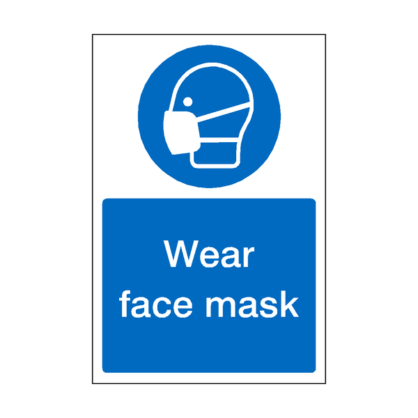 Wear Face Mask Sticker | Safety-Label.co.uk