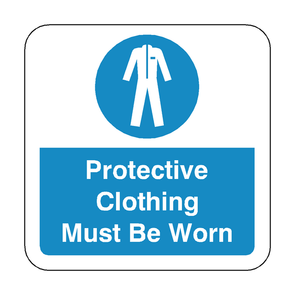 Protective Clothing Must Be Worn Floor Graphics Sticker | Safety-Label.co.uk