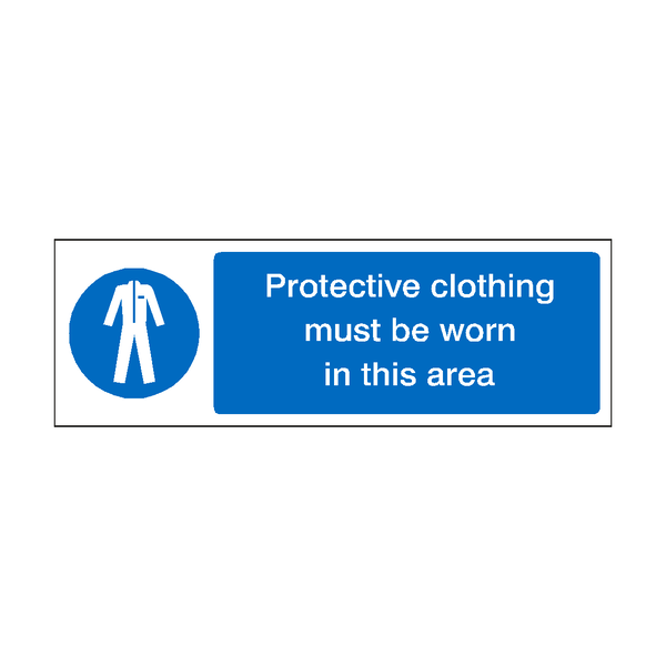 Protective Clothing Must Be Worn In This Area Label | Safety-Label.co.uk