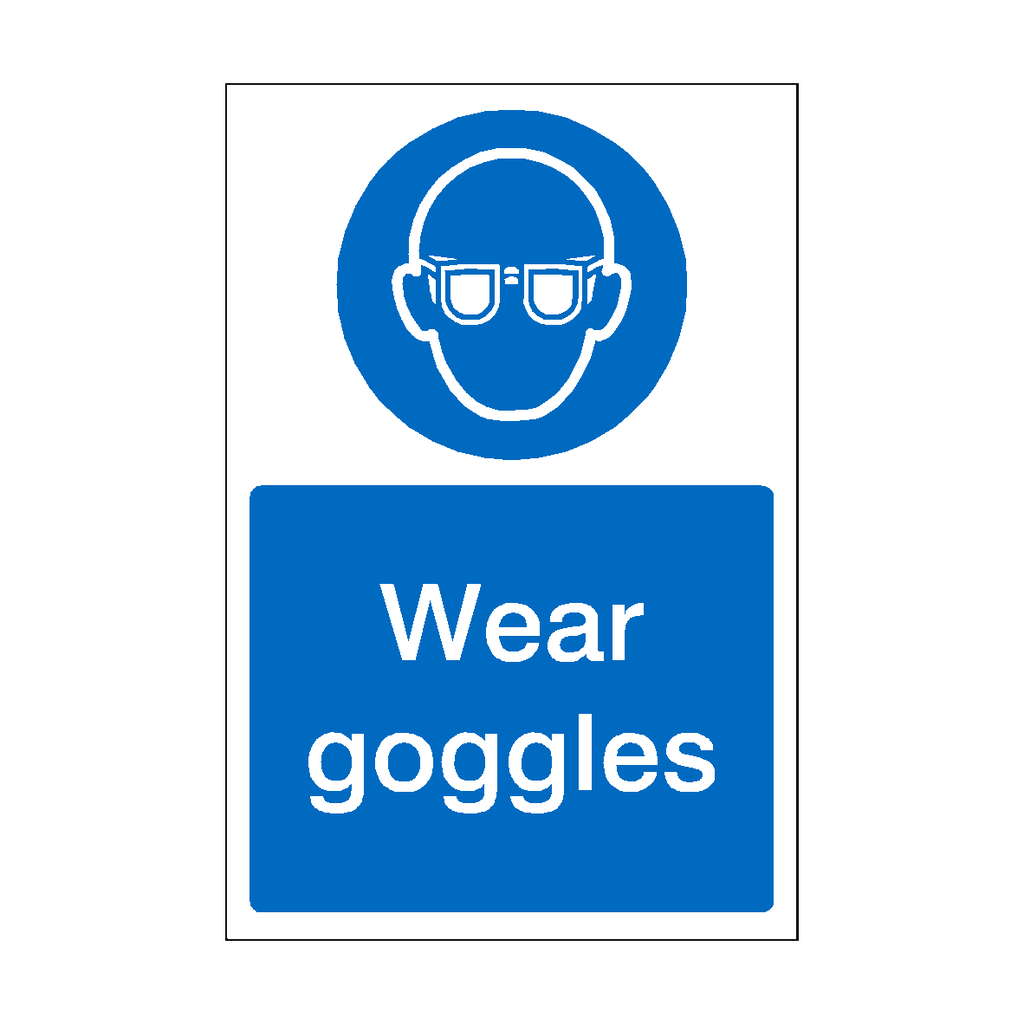 Wear Goggles Sticker | Safety-Label.co.uk
