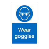 Wear Goggles Sticker | Safety-Label.co.uk