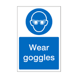 Wear Goggles Sticker | Safety-Label.co.uk