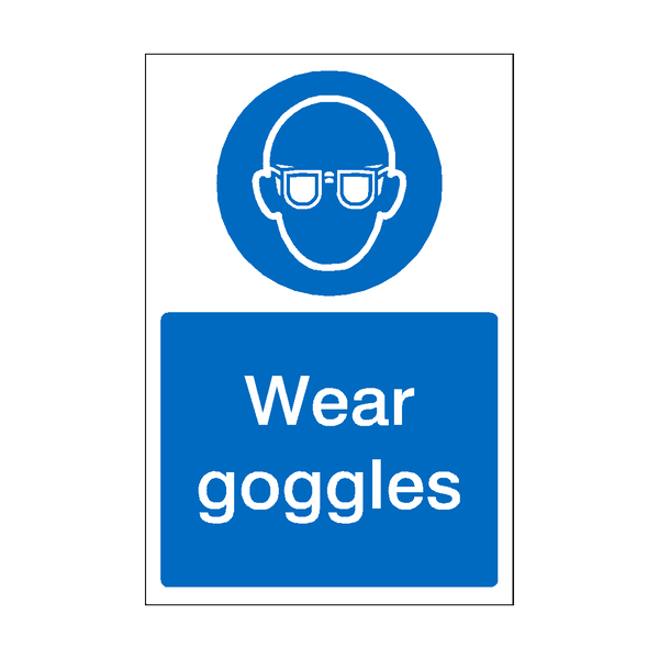 Wear Goggles Sticker | Safety-Label.co.uk