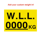 W.L.L Sticker Kg Yellow Custom Weight | Safety-Label.co.uk