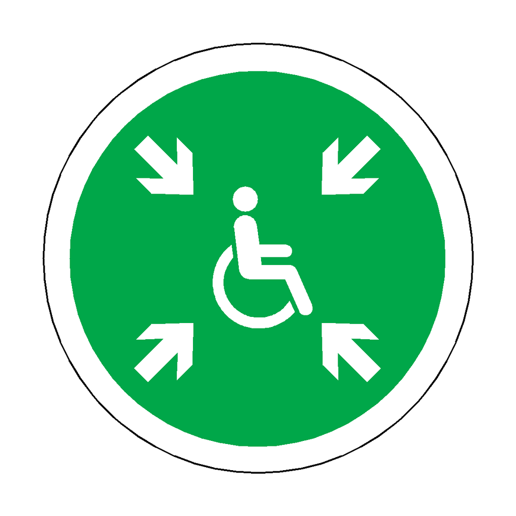Refuge Point Floor Marker Sticker | Safety-Label.co.uk