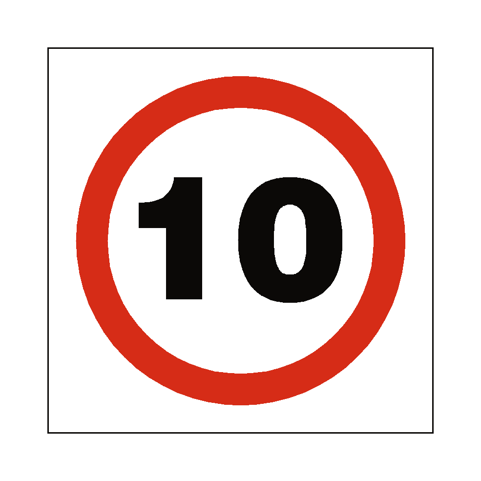 10 Mph Speed Sign
