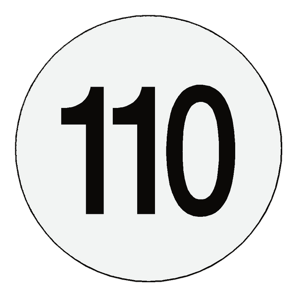 Reflective 110 Kph Speed Limit Sticker International | Safety-Label.co.uk