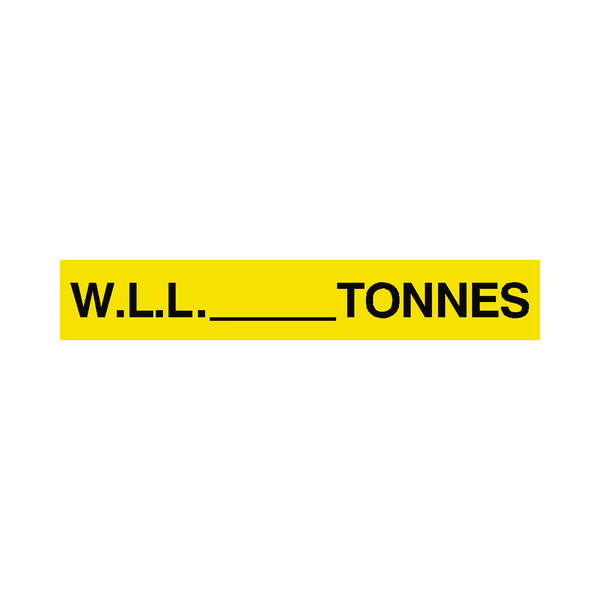 W.L.L Label Tonnes Yellow | Safety-Label.co.uk
