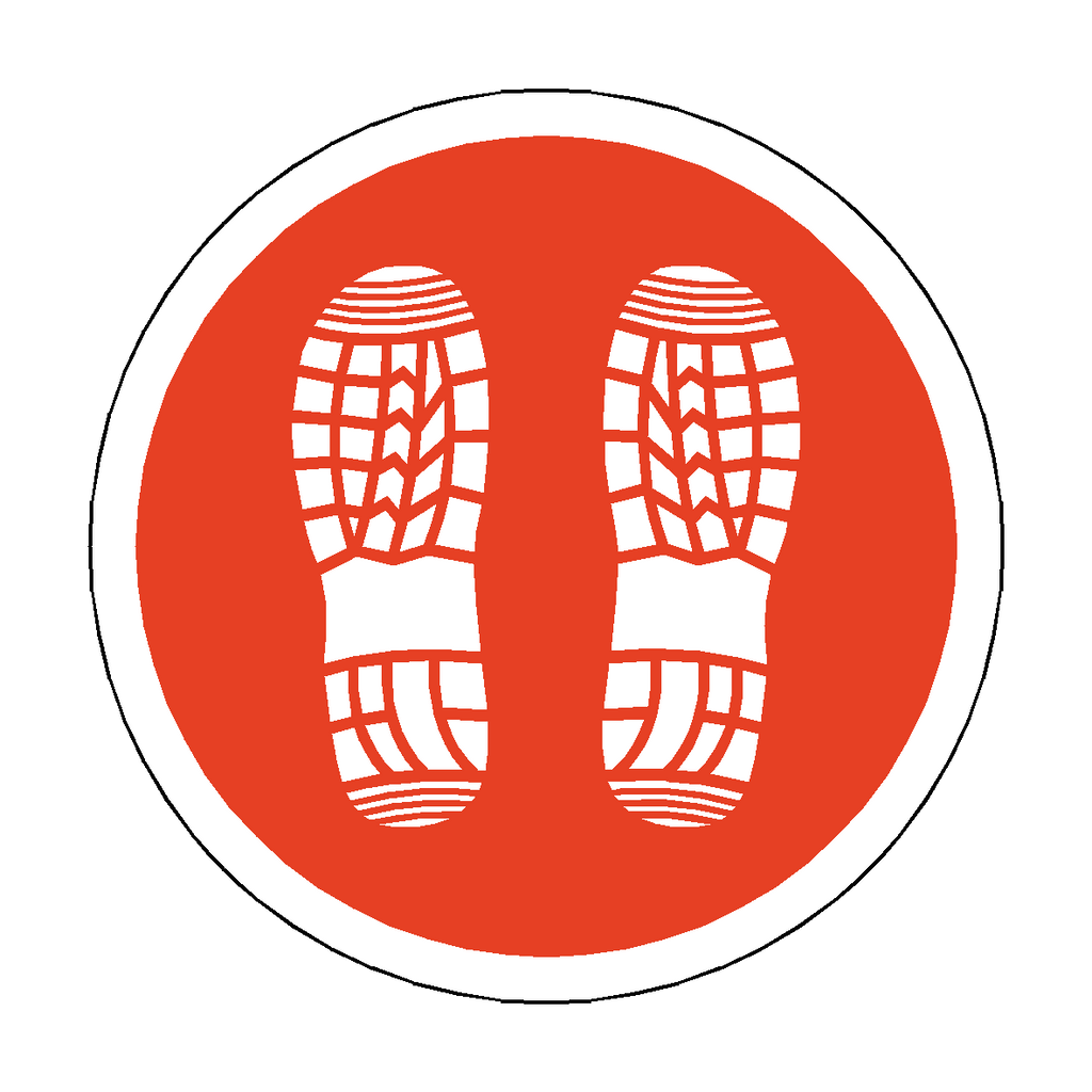 Bootprint Floor Sticker - Red | Safety-Label.co.uk