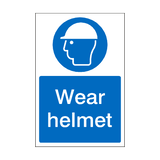 Wear Helmet Sticker | Safety-Label.co.uk