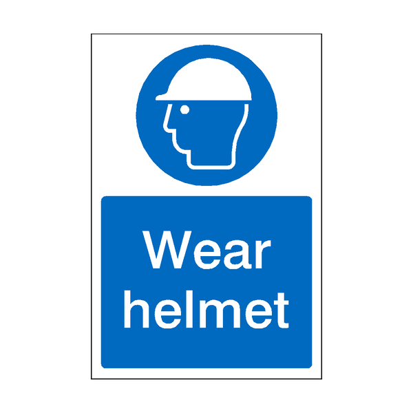 Wear Helmet Sticker | Safety-Label.co.uk