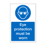 Eye Protection Must Be Worn Sticker | Safety-Label.co.uk