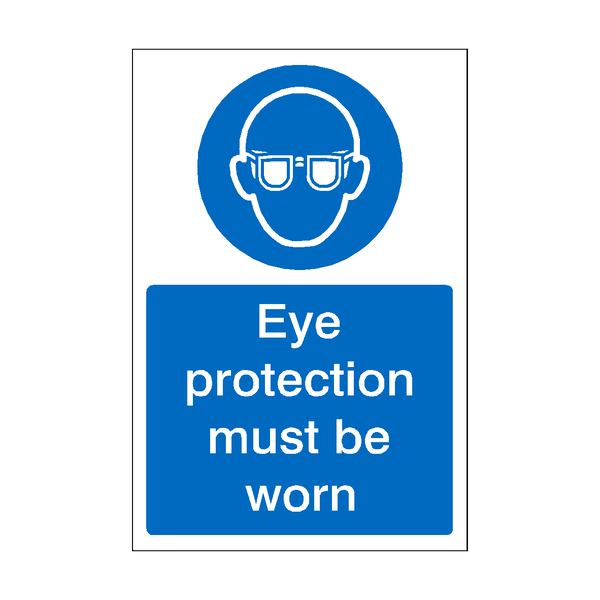 Eye Protection Must Be Worn Sticker | Safety-Label.co.uk