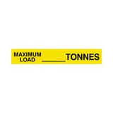 Max Load Label Tonnes Yellow | Safety-Label.co.uk