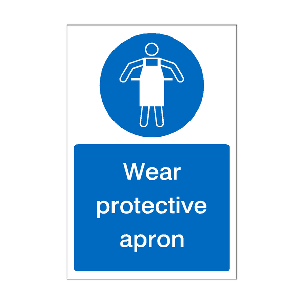 Wear Protective Apron Sticker | Safety-Label.co.uk