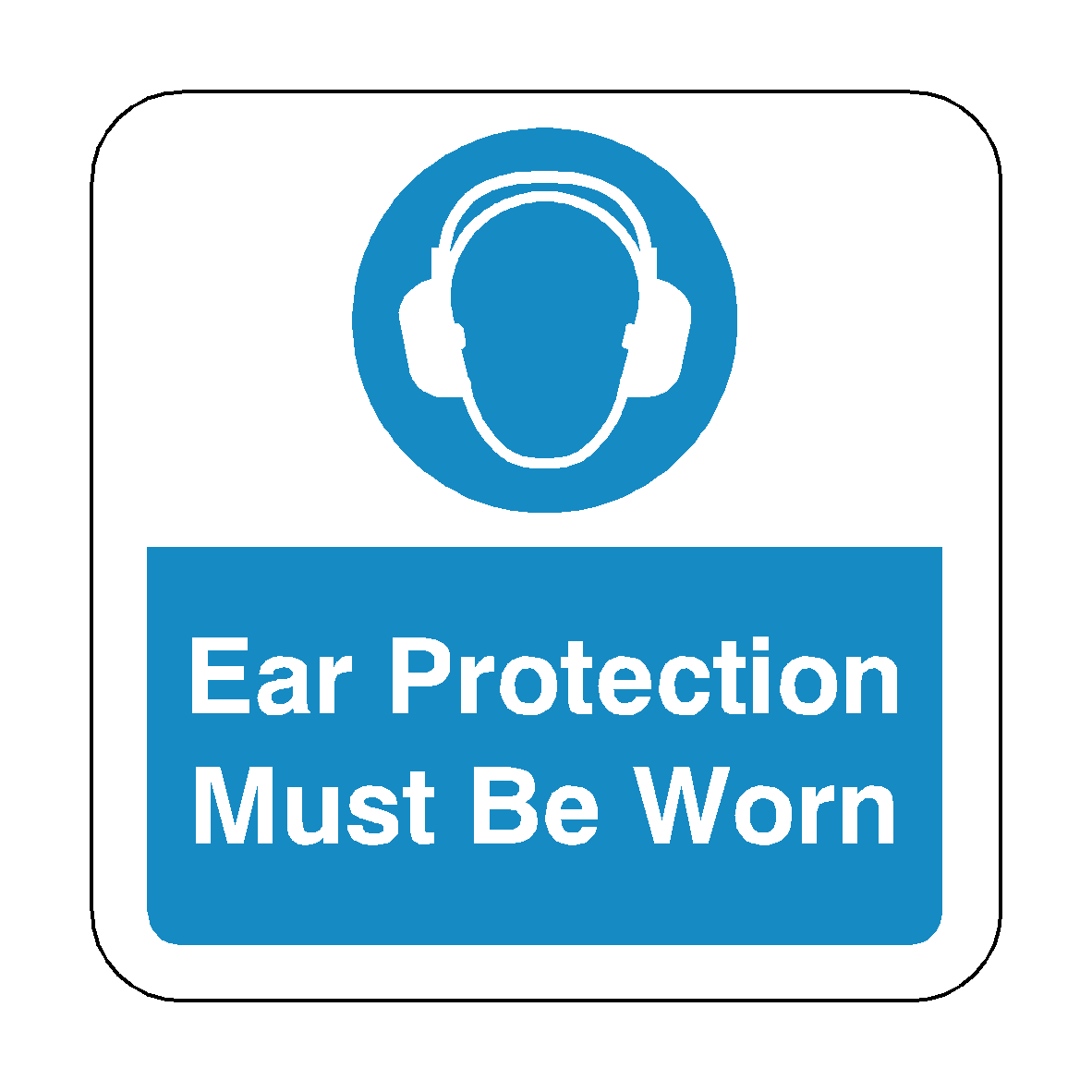Ear Protection Must Be Worn Floor Graphics Sticker | Safety-Label.co.uk