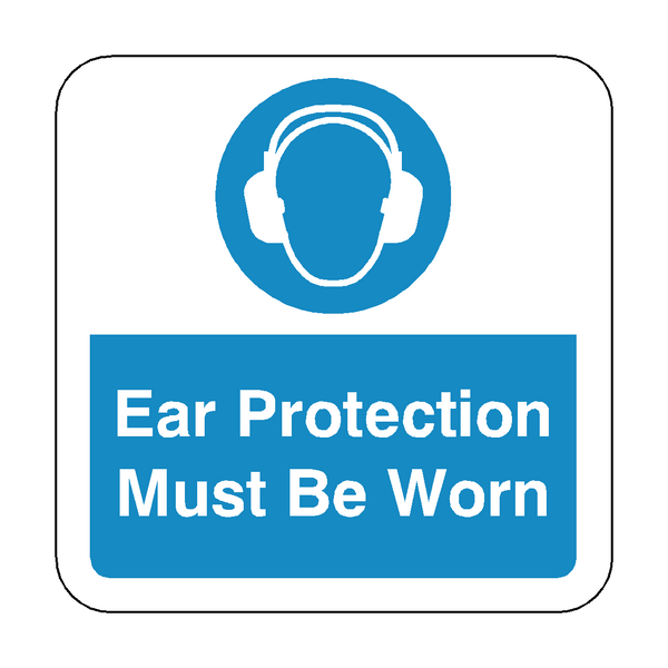 Ear Protection Must Be Worn Floor Graphics Sticker | Safety-Label.co.uk