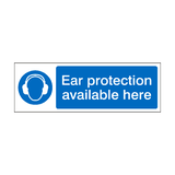 Ear Protection Available Here Label | Safety-Label.co.uk