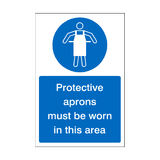 Protective Aprons Must Be Worn In This Area Sticker | Safety-Label.co.uk