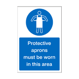 Protective Aprons Must Be Worn In This Area Sticker | Safety-Label.co.uk