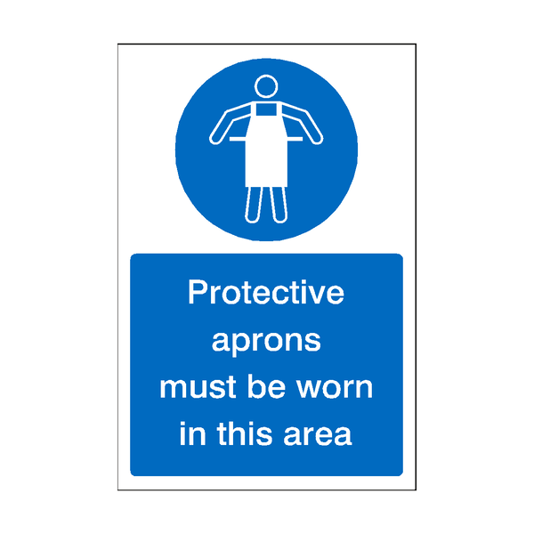 Protective Aprons Must Be Worn In This Area Sticker | Safety-Label.co.uk
