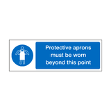 Protective Aprons Must Be Worn Beyond This Point Label | Safety-Label.co.uk