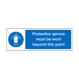 Protective Aprons Must Be Worn Beyond This Point Label | Safety-Label.co.uk