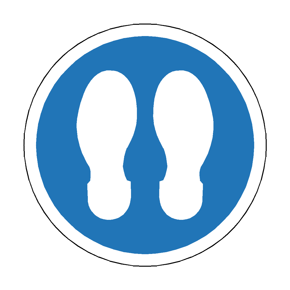 Footprint Floor Sticker - Blue | Safety-Label.co.uk