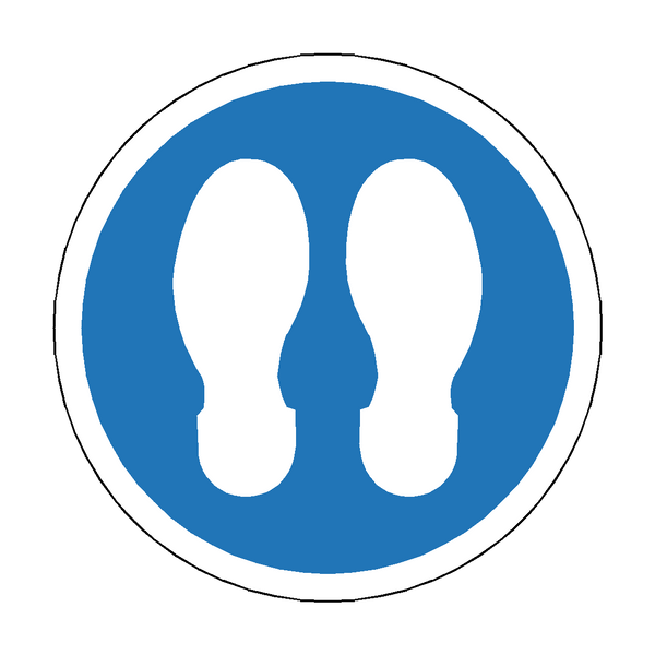 Footprint Floor Sticker - Blue | Safety-Label.co.uk