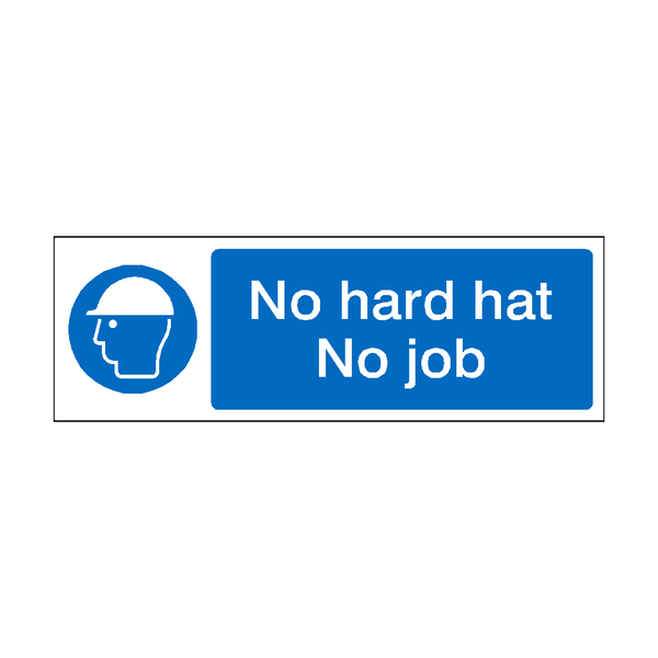 No Hard Hat No Job Label | Safety-Label.co.uk