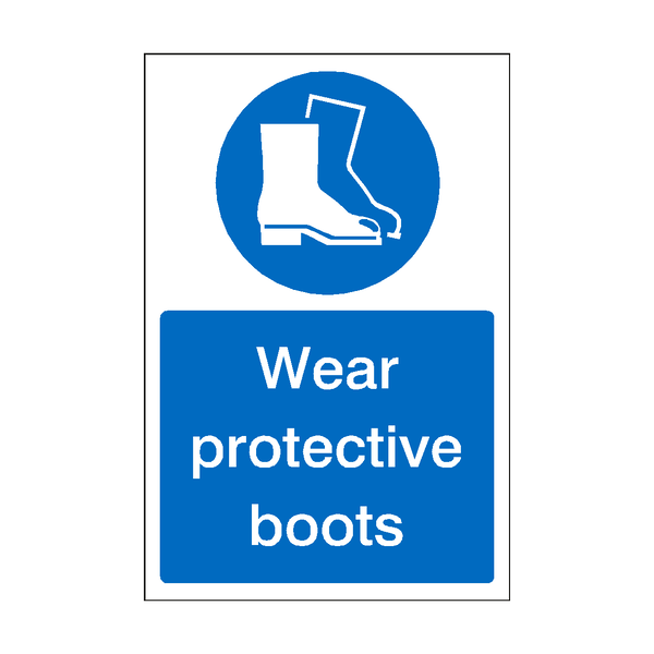 Wear Protective Boots Sticker | Safety-Label.co.uk