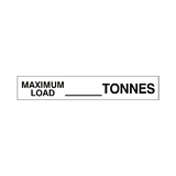 Maximum Load Label Tonnes White | Safety-Label.co.uk