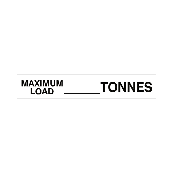 Maximum Load Label Tonnes White | Safety-Label.co.uk